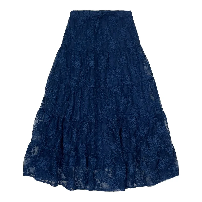 Teela Navy Mesh Skirt