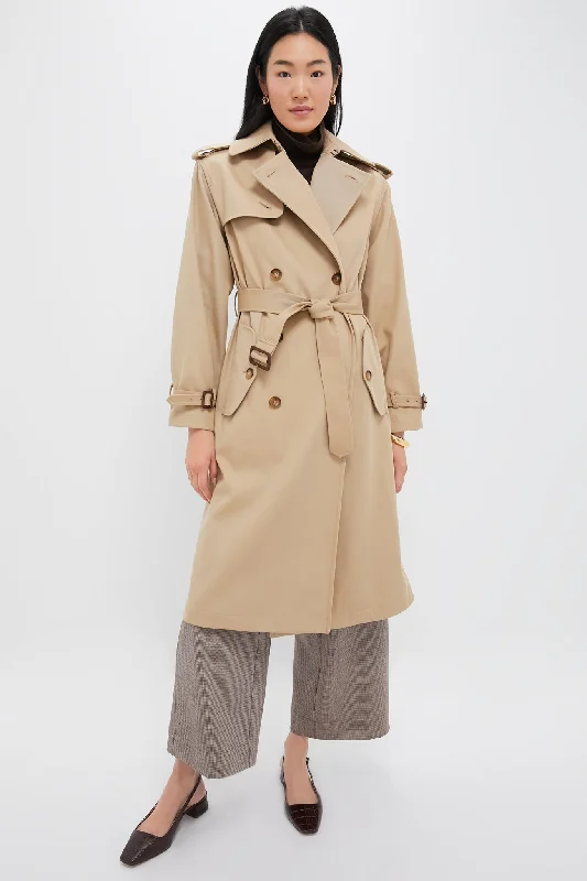 Surrey Tan Cotton Twill Trench Coat