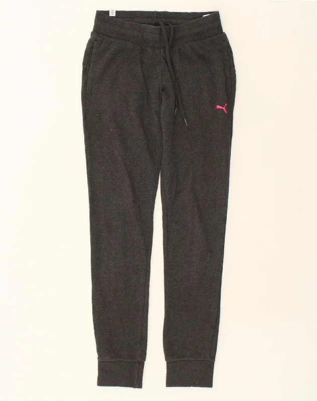 PUMA Womens Tracksuit Trousers Joggers UK 8 Small  Grey Cotton