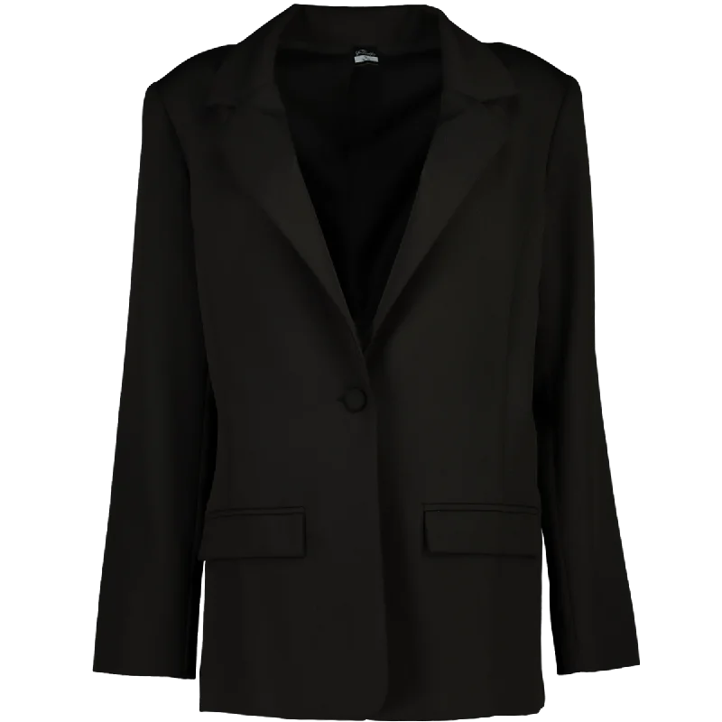 Single Button Black Blazer