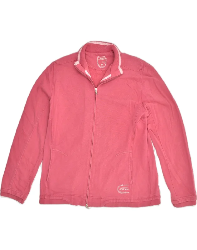 CHAMPION Womens Tracksuit Top Jacket UK 18 XL  Pink Cotton