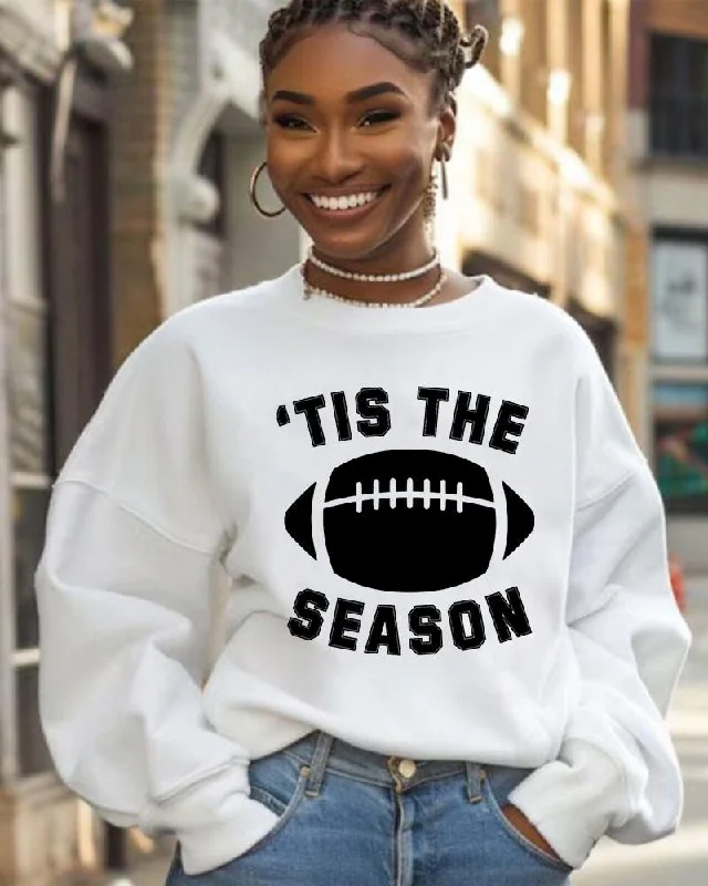 Rugby Tis The Season Print Women's Crewneck Long Sleeve Sweatshirt