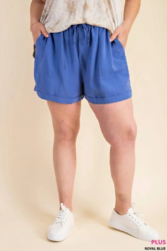 Linen Short In Royal Blue