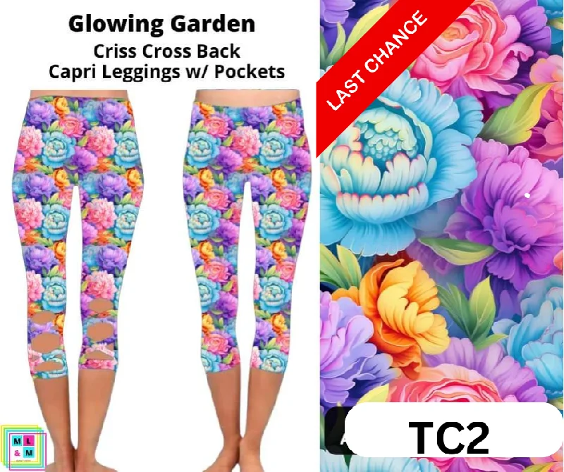 Glowing Garden Criss Cross Capri w/ Pockets