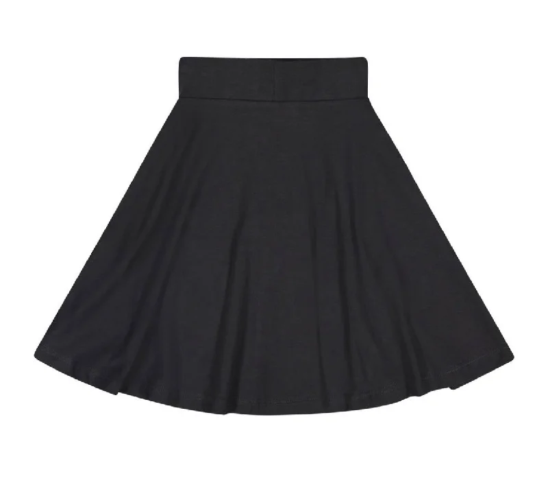 Teela Black Basic Knit Circle Skirt