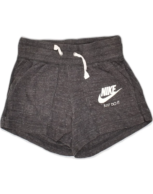 NIKE Womens Sport Shorts UK 6 XS Grey Polyester