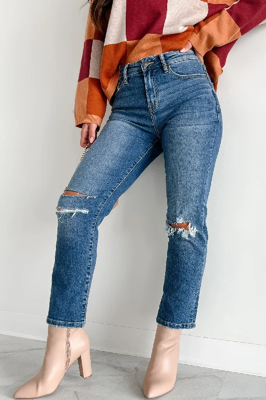 Echo High Rise Distressed Dad Jean (Medium)