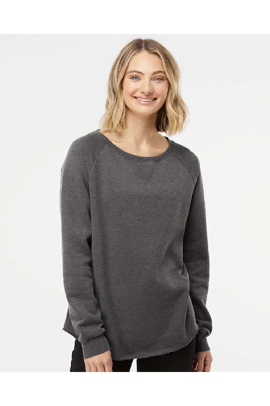 Independent Trading Co. Womens California Wave Wash Crewneck Sweatshirt - Shadow Grey