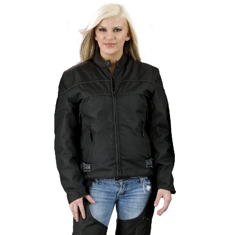 NexGen XS2261 Women's Black Textile Lightweight Jacket with Reflective Piping