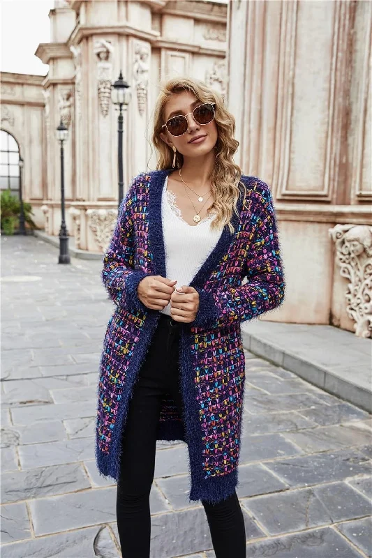 Purple Fuzzy Rainbow Cardigan