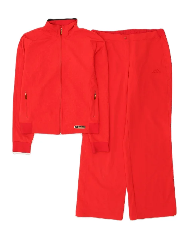 VINTAGE Womens Full Tracksuit UK 16 Large Red Polyester