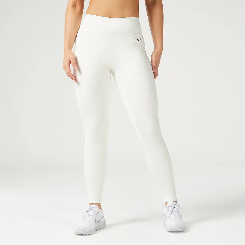 Essential Mid-Rise Double Layered Leggings 27" - Pearl White