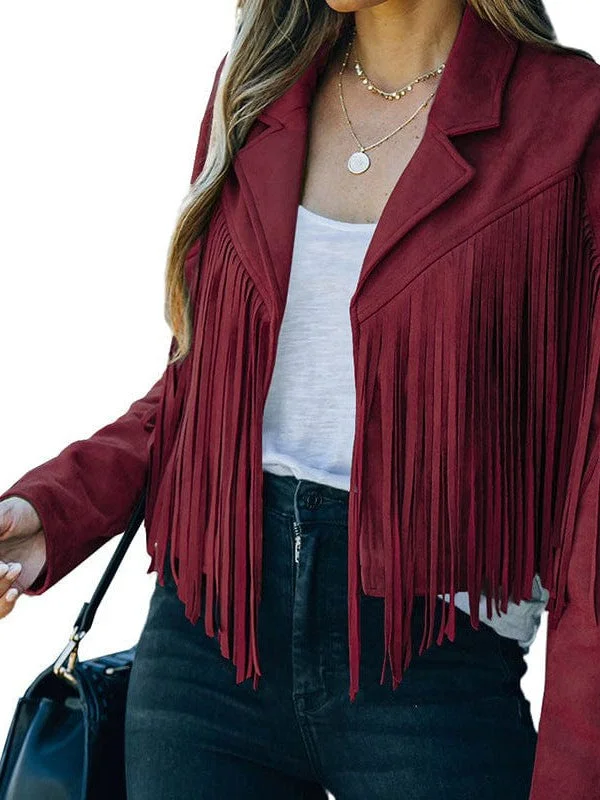 Eye-Catching Fringe Suede Jacket