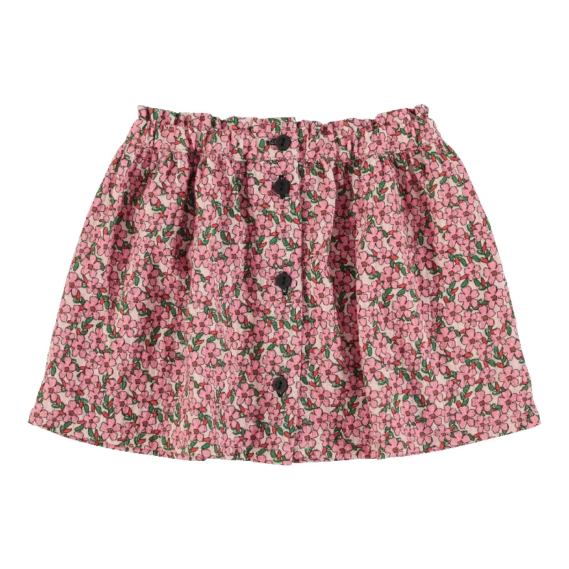 Piupiuchick Pink Floral Button Short Skirt