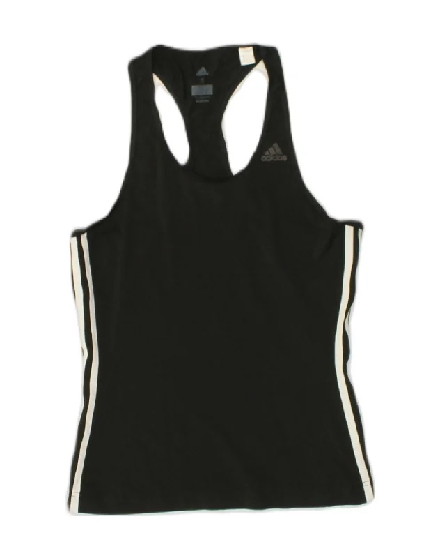 ADIDAS Womens Climalite Vest Top UK 8-10 Small Black Polyester