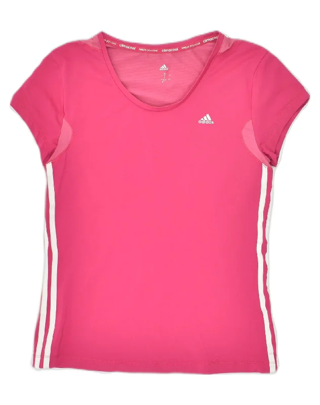 ADIDAS Womens Climacool T-Shirt Top UK 12 Medium Pink Polyester