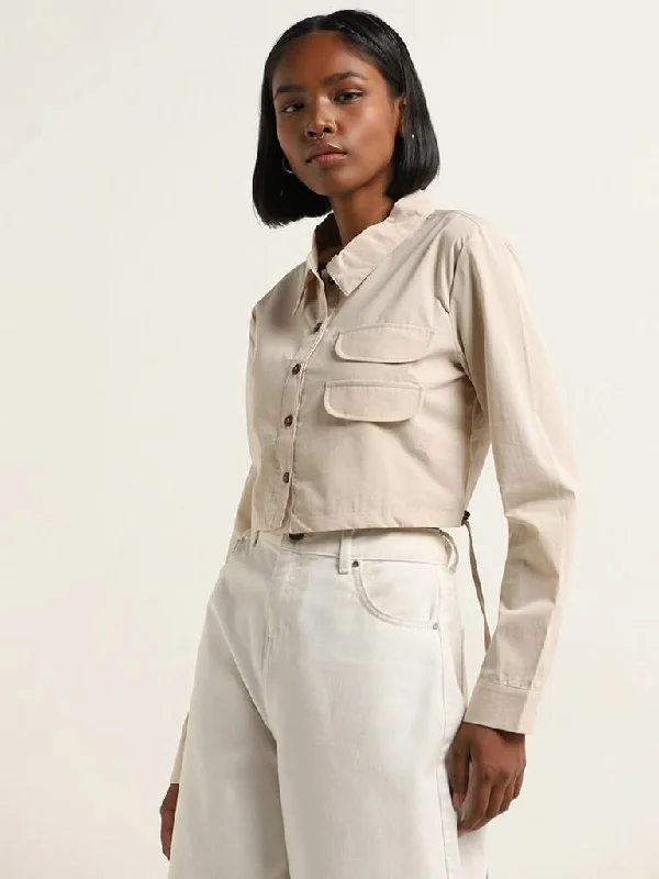 Nuon Light Beige Solid Shirt