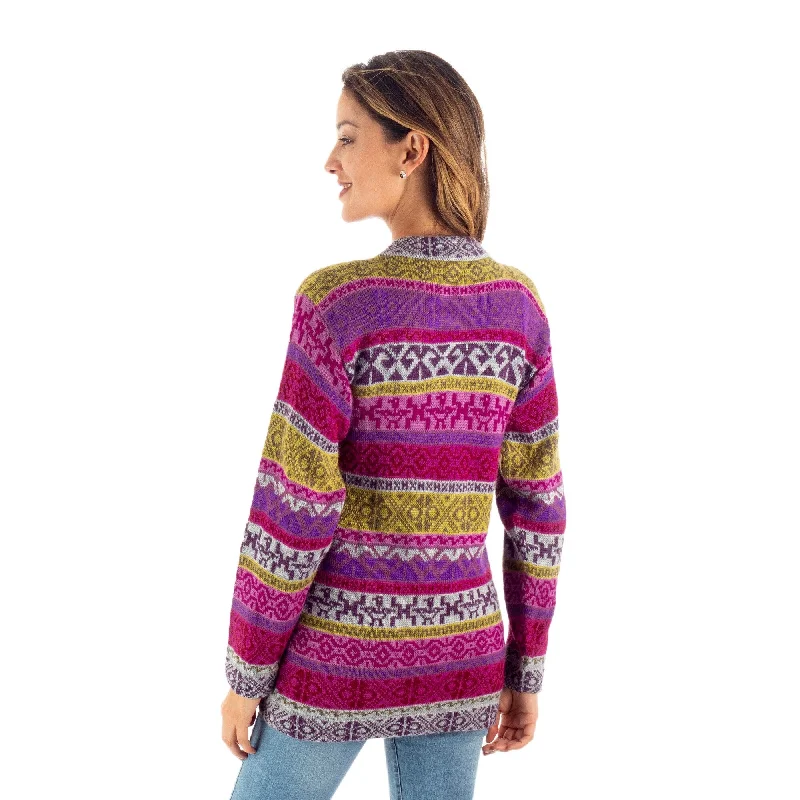 Novica Handmade Empire Memories In Ruby Blend Cardigan