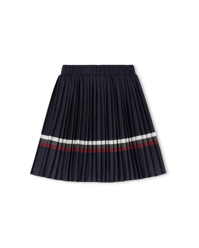 Phil and Phoebe Black Alvin Striped Pleated Skirt