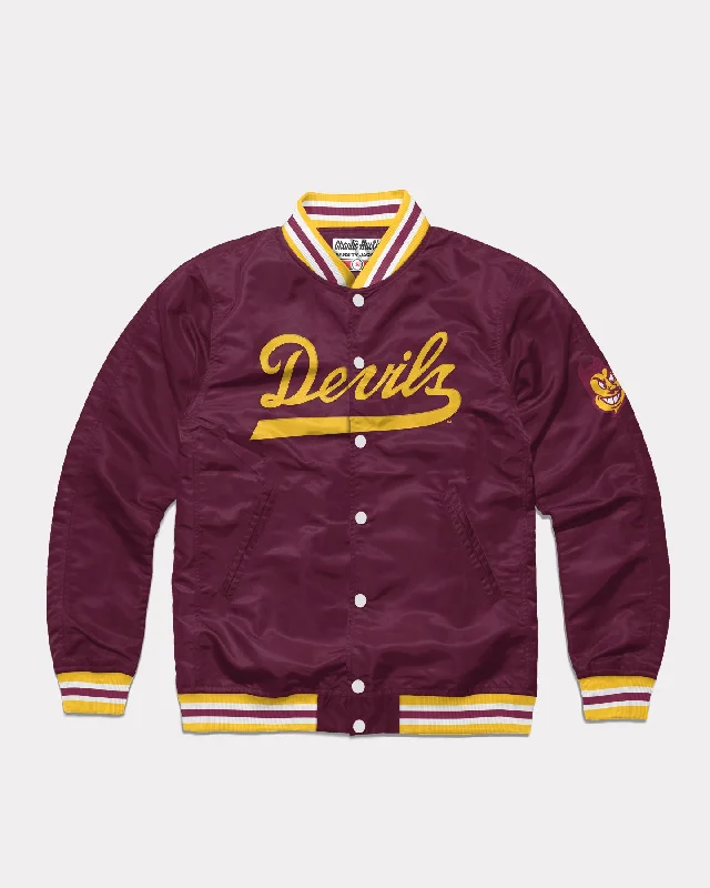 ASU Devils Script Maroon Varsity Jacket