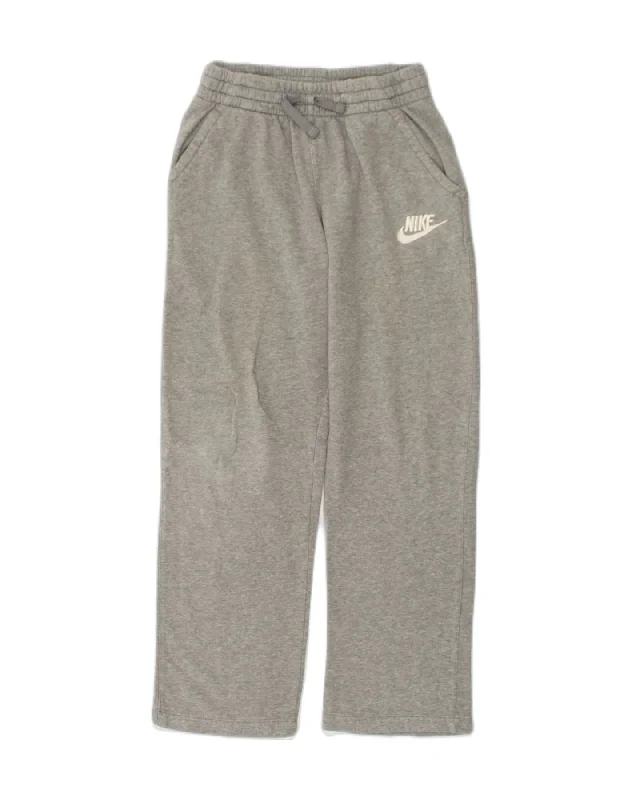 NIKE Womens Standard Fit Tracksuit Trousers XL Grey Cotton