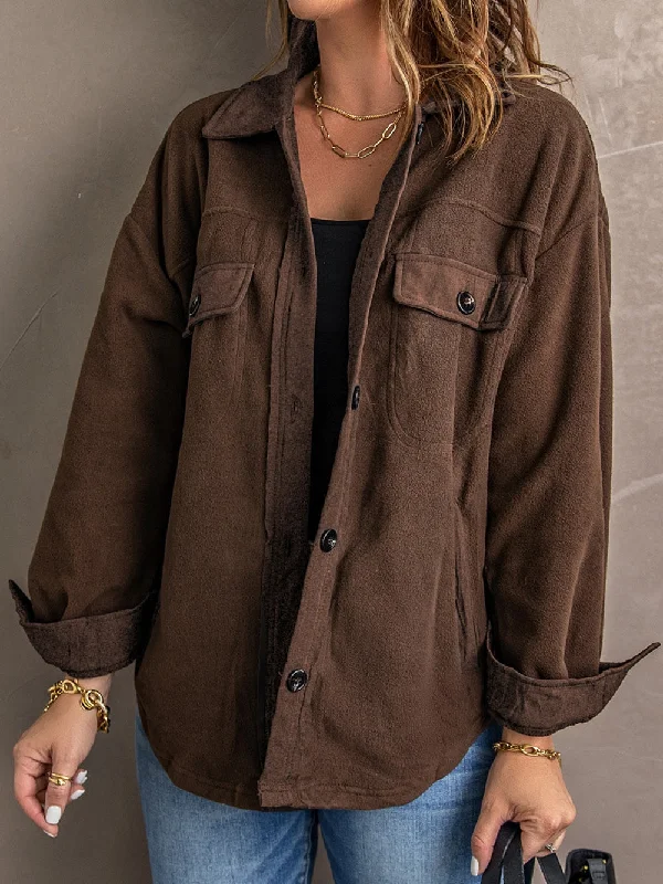 Cozy Brown Collared Jacket