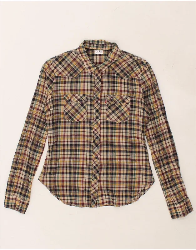 LEVI'S Womens Shirt UK 12 Medium Multicoloured Check