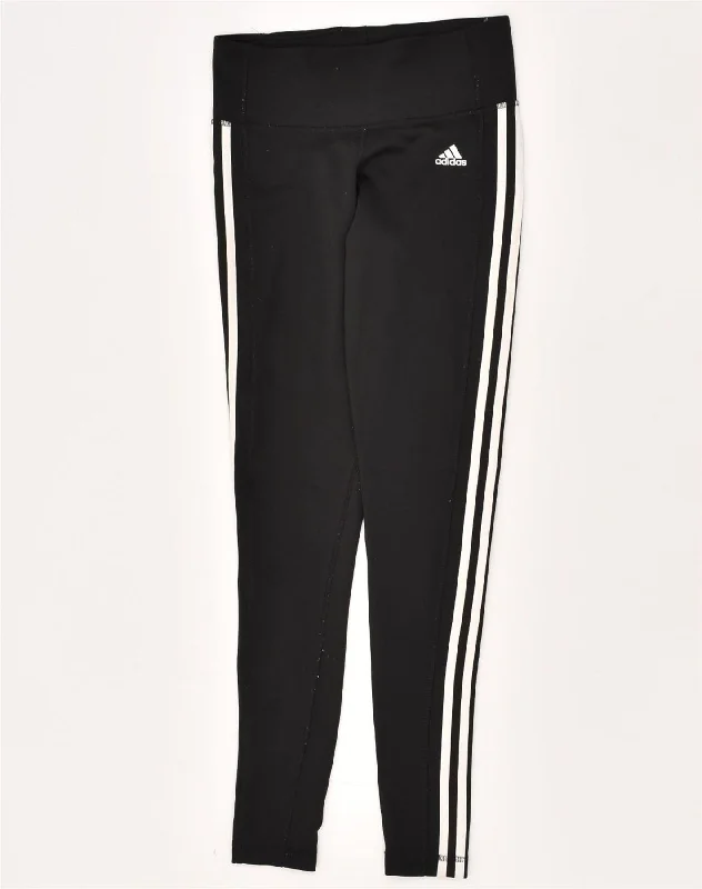 ADIDAS Womens Climalite Leggings UK 8-10 Small Black Polyester