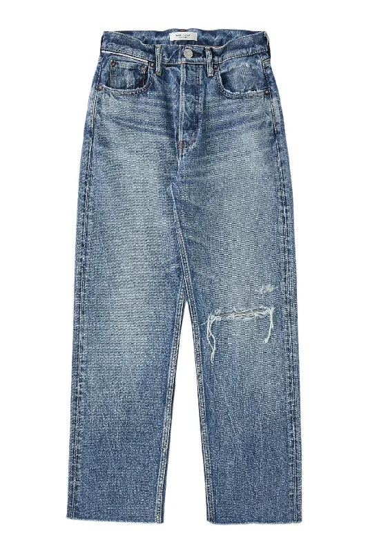 Moussy Denim Esplen Wide Straight Jeans in Blue