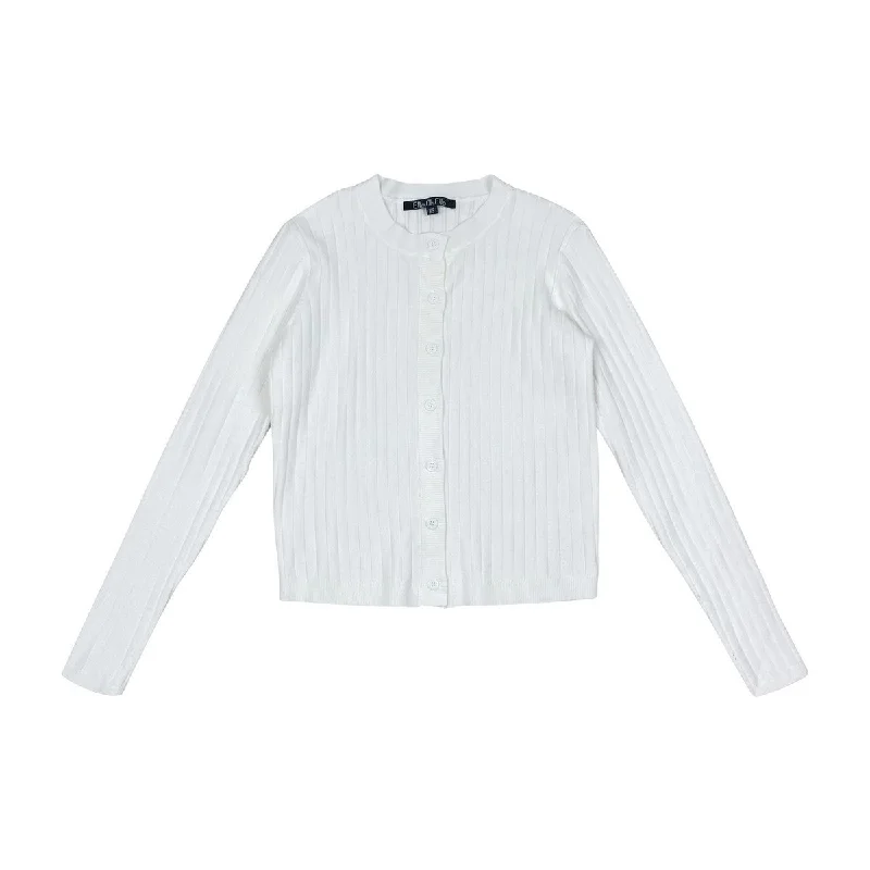 Elle Oh Elle Ivory Ribbed Cardigan