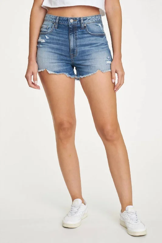 Super High Rise Cut-Off Jean Shorts In Medium Wash