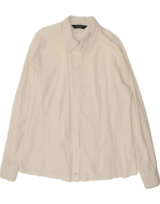 MARINA RINALDI Womens Shirt Size 23 Medium White Cotton