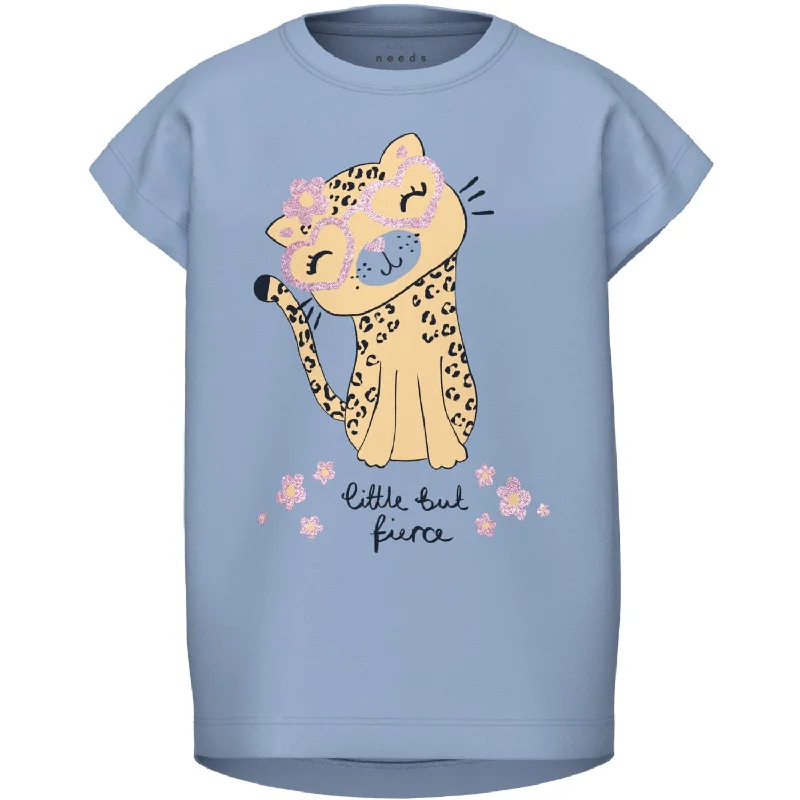 Name It Chambray Blue Little But Fierce Violet T-Shirt