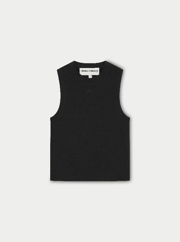 SOFT TOUCH HIGH NECK EMBLEM RACER - BLACK