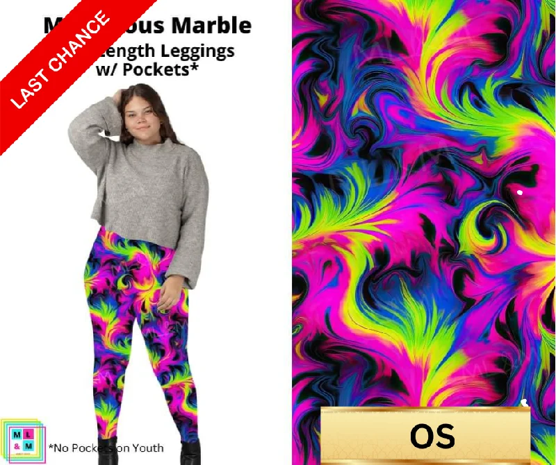 Marvelous Marble Full Length Leggings w/ Pockets