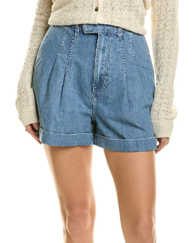 FRAME Denim Pleated Wide Cuff Short