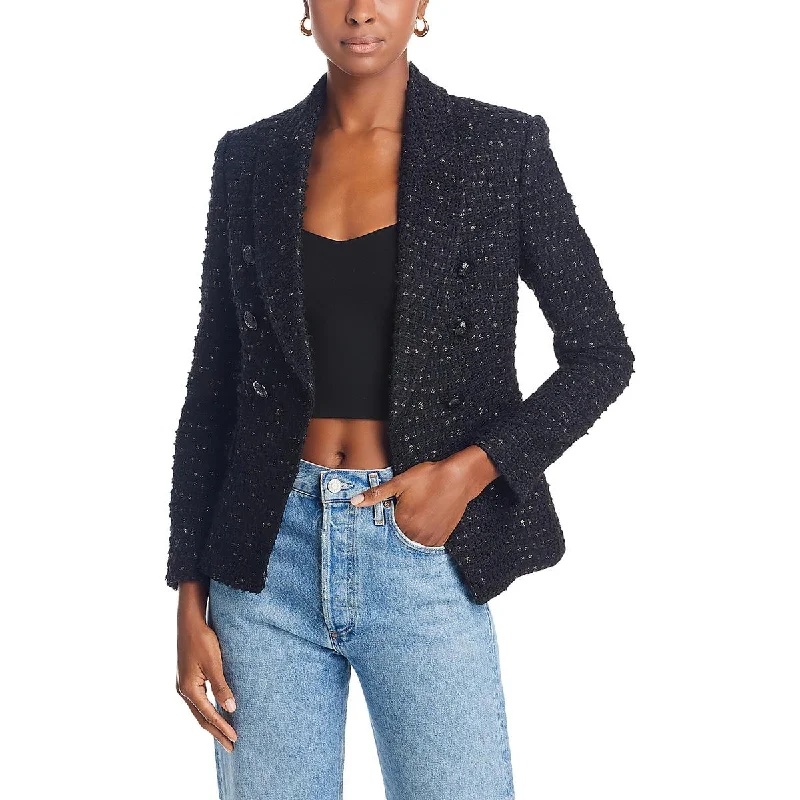 A.L.C. Womens Chelsea Tweed Evening Double-Breasted Blazer