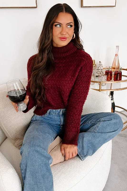 Existing In The Moment Turtleneck Sweater (Burgundy)