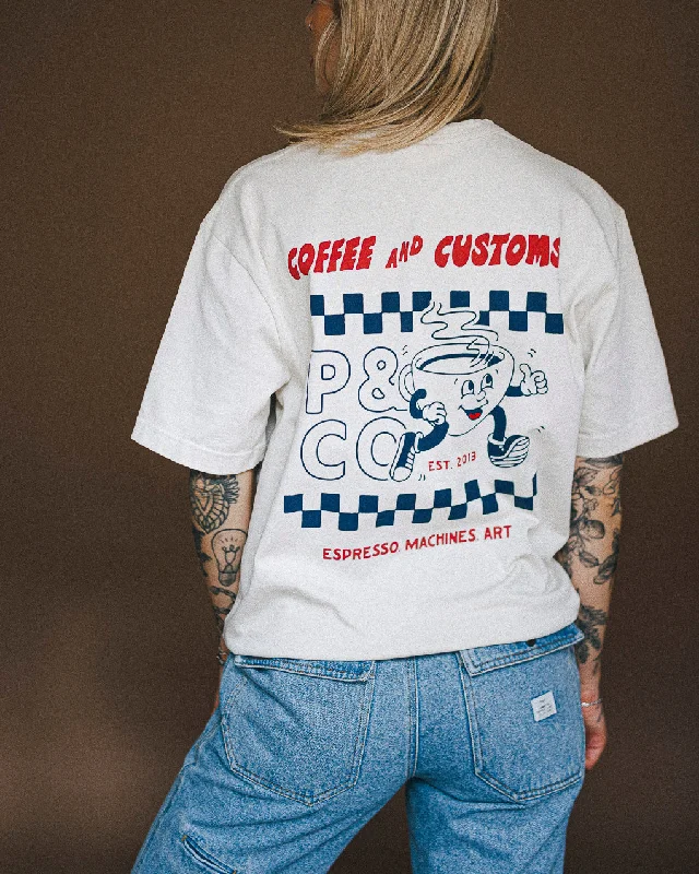 Coffee & Customs Boxy T-Shirt - Bone