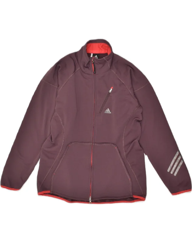 ADIDAS Womens Clima 365 Tracksuit Top Jacket UK 18 XL Maroon Polyester