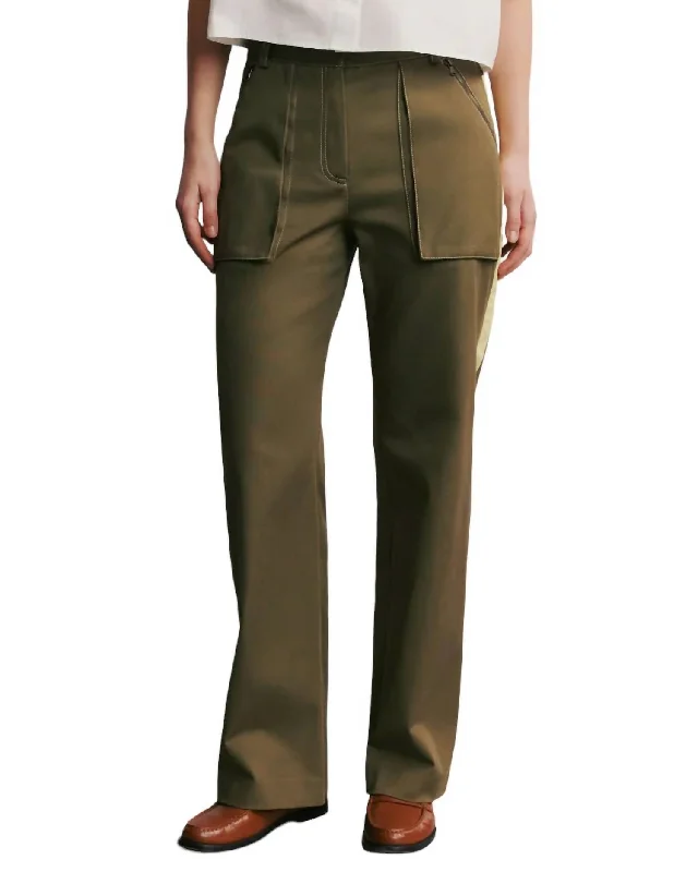 Isa Cargo Pants In Dark Olive